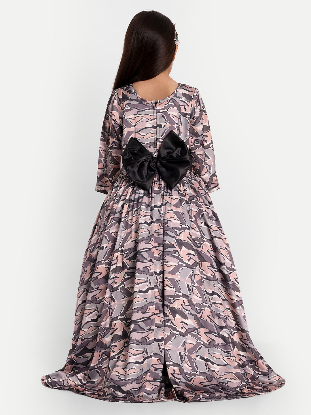Stylish Girls Multicolor Satin Knee-Length Dress – Party & Occasion Wear