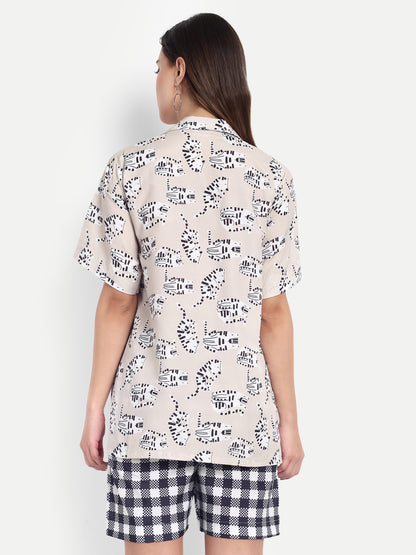Women Casual Cord Set – Comfortable Summer Co-Ord Outfit off white