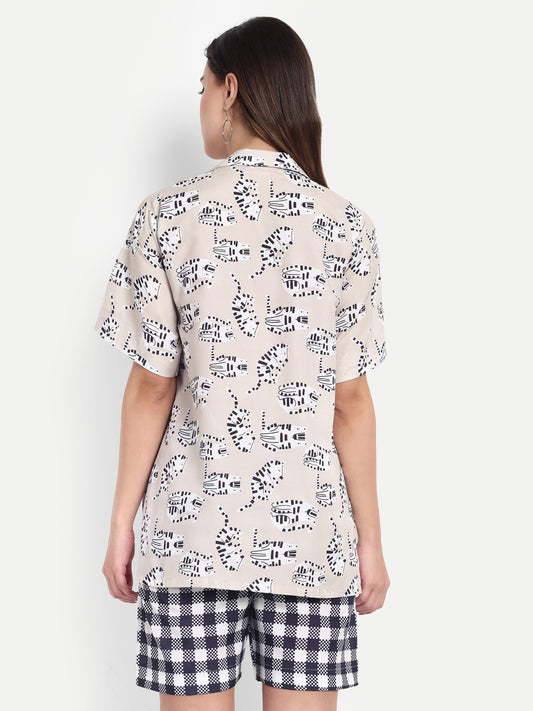 Women Casual Cord Set – Comfortable Summer Co-Ord Outfit off white