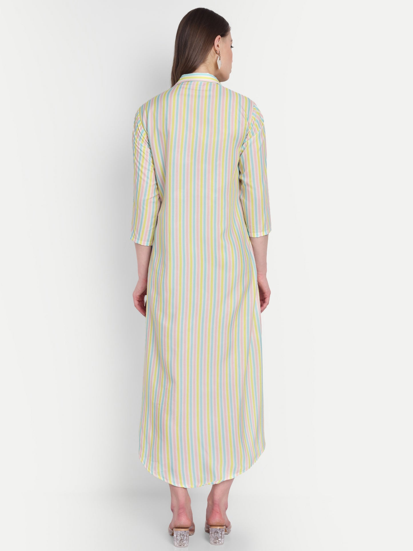 Women Ethnic Kurti – Long Kurti for Festive & Casual Wear lemon yellow