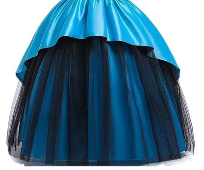 Midnight Blue Layered Princess Party Gown for Girls
