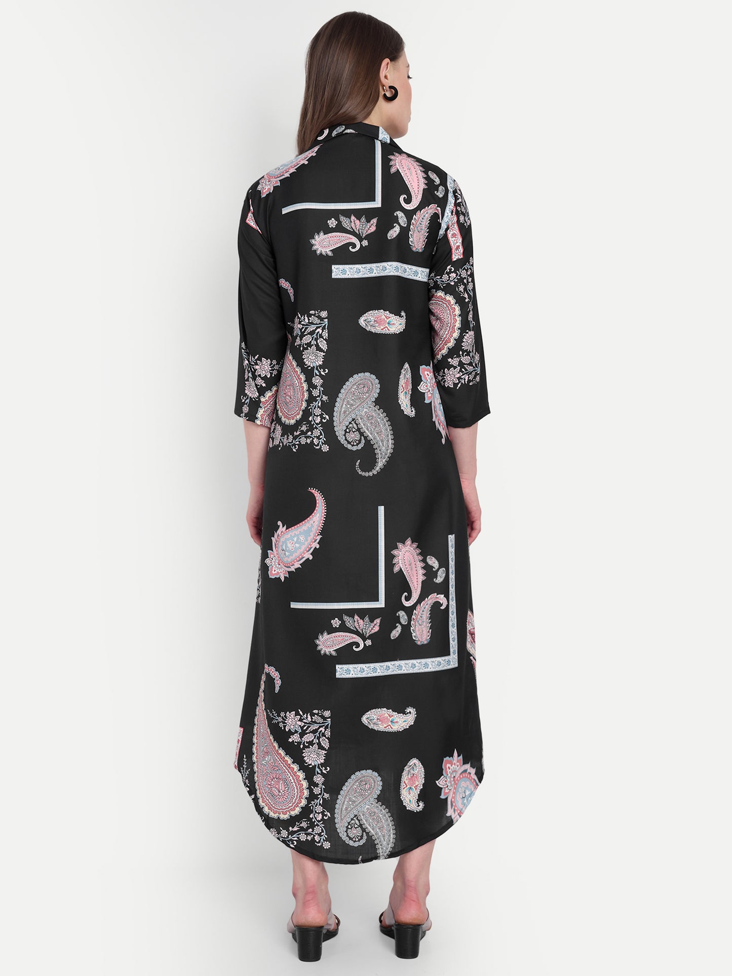 Women Ethnic Kurti – Long Kurti for Festive & Casual Wear black