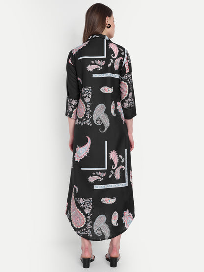 Women Ethnic Kurti – Long Kurti for Festive & Casual Wear black