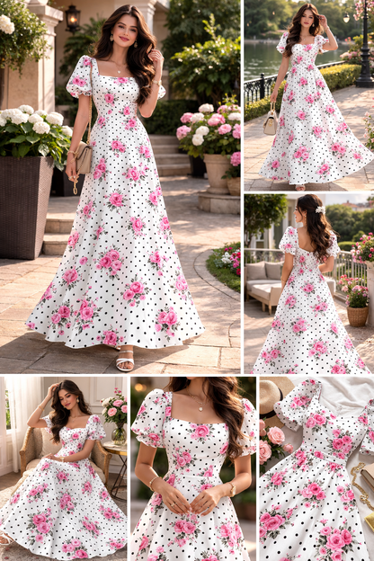 Stylish Women Printed Cotton Maxi Dress – Comfortable Casual & Summer Wear