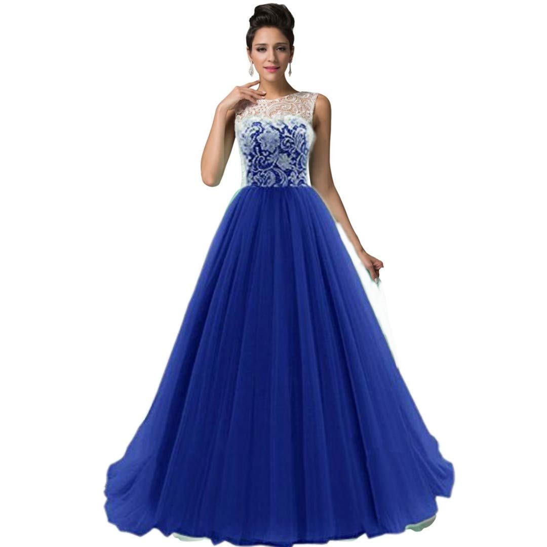 Elegant Women Embroidered Net Backless Gown Maxi Dress – Designer Party & Wedding Wear blue