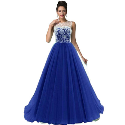 Elegant Women Embroidered Net Backless Gown Maxi Dress – Designer Party & Wedding Wear blue