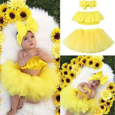 Baby Girl Dress Set – Trendy Top & Skirt for Little Girls yellow