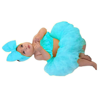 Baby Girl Dress Set – Trendy Top & Skirt for Little Girls blue