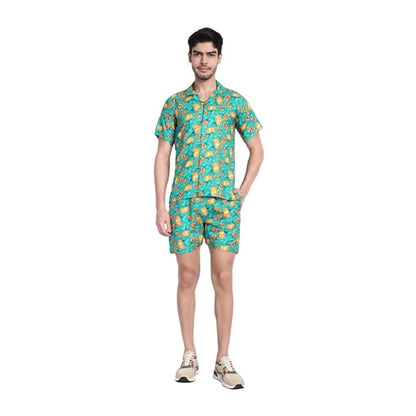 Men’s Co-Ord Set – Trendy T-Shirt & Bottom Wear Combo seafoam green