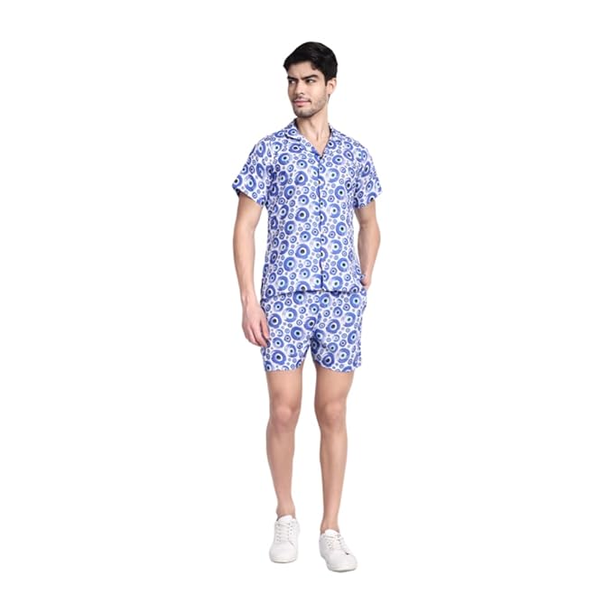 Men’s Co-Ord Set – Trendy T-Shirt & Bottom Wear Combo royal blue