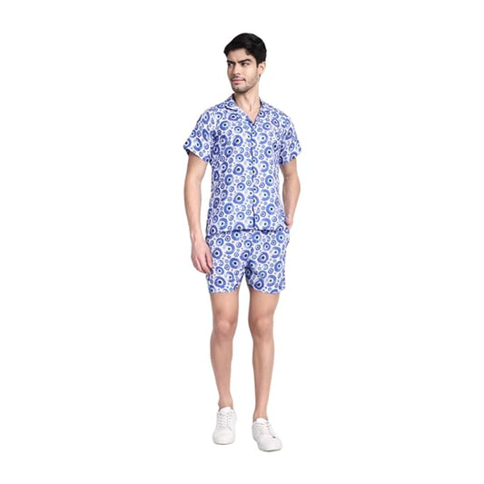 Men’s Co-Ord Set – Trendy T-Shirt & Bottom Wear Combo royal blue