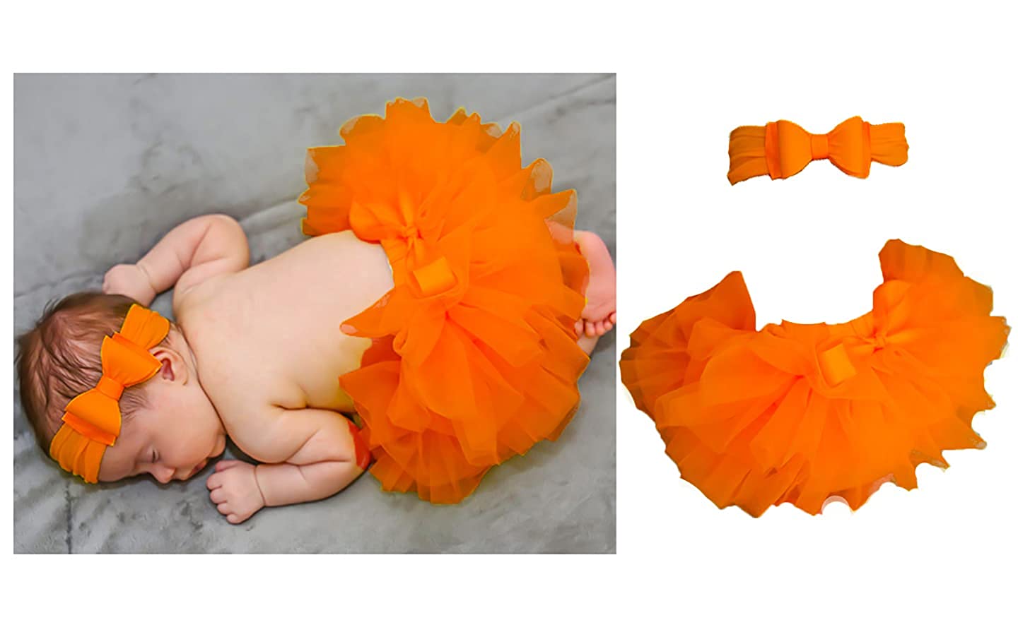 Baby Girl Dress Set – Trendy Top & Skirt for Little Girls orange