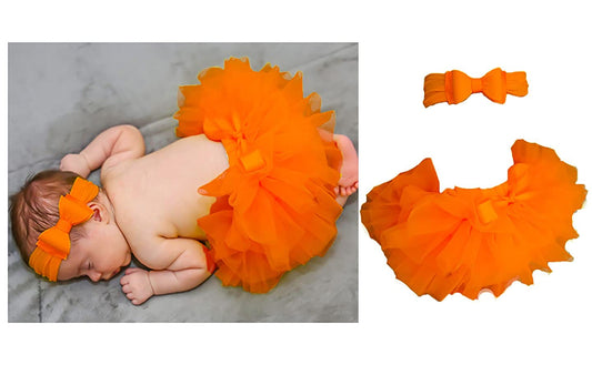 Baby Girl Dress Set – Trendy Top & Skirt for Little Girls orange