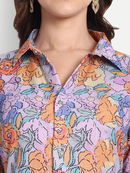 Women Ethnic Kurti – Long Kurti for Festive & Casual Wear purple
