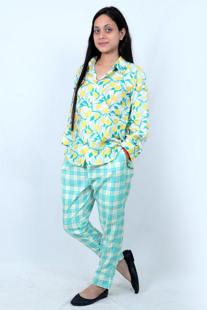 Elegant Women Co-ord Set – Stylish Matching Top & Bottom Outfit for Casual & Party Wear yellow