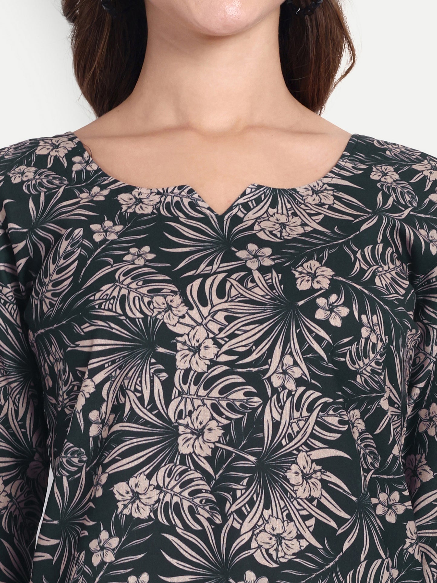 Elegant Women Co-ord Set – Stylish Matching Top & Bottom Outfit for Casual & Party Wear dark forest green