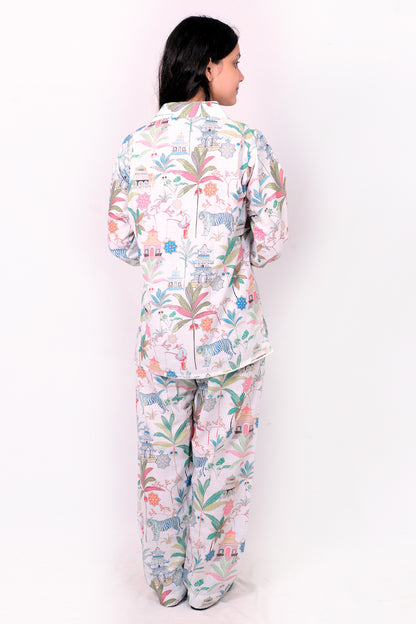 Elegant Women Co-ord Set – Stylish Matching Top & Bottom Outfit for Casual & Party Wear white