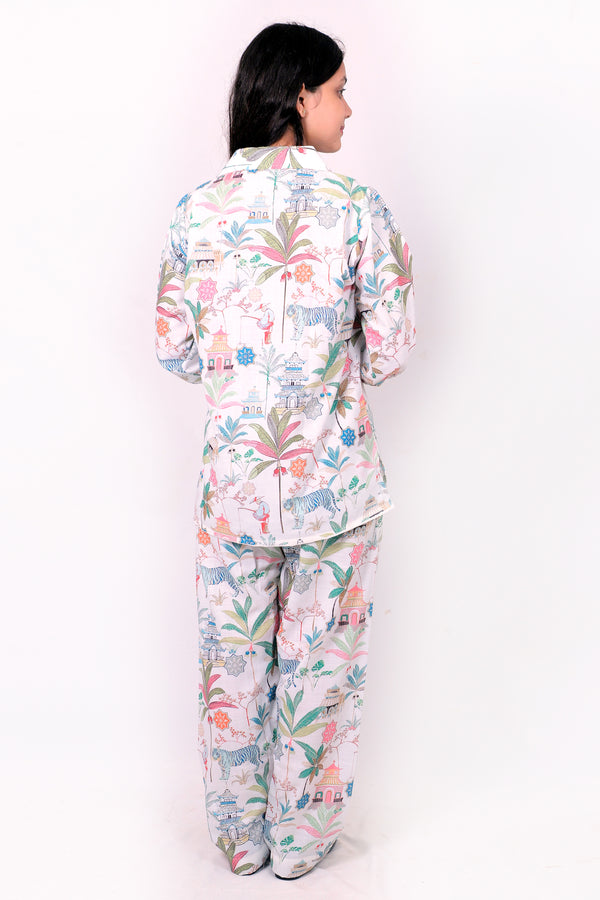 Elegant Women Co-ord Set – Stylish Matching Top & Bottom Outfit for Casual & Party Wear white
