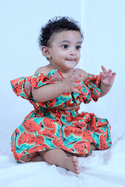 Baby Girl Dress Set – Trendy Top & Skirt for Little Girls red