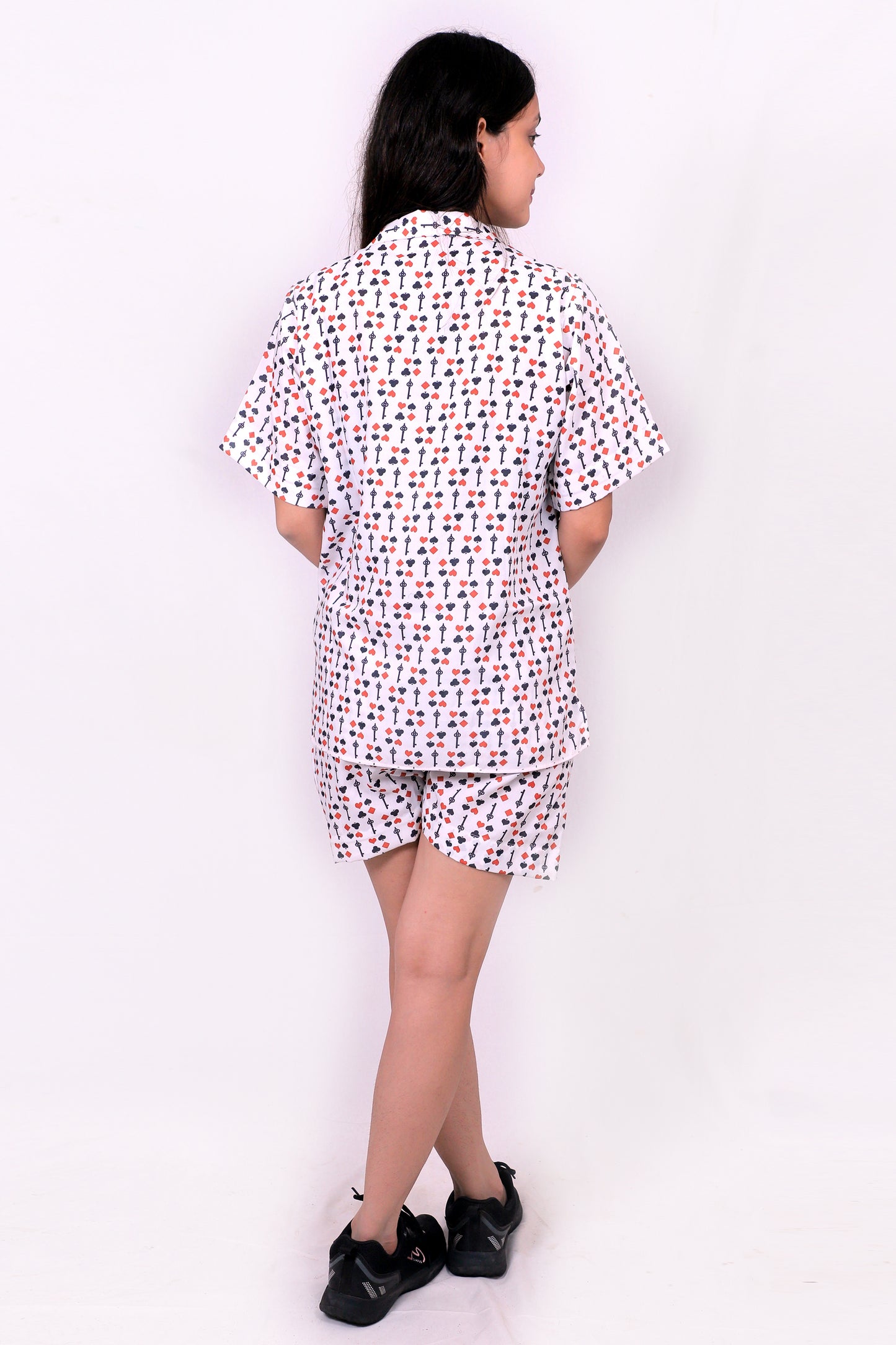 Women Casual Cord Set – Comfortable Summer Co-Ord Outfit white printed