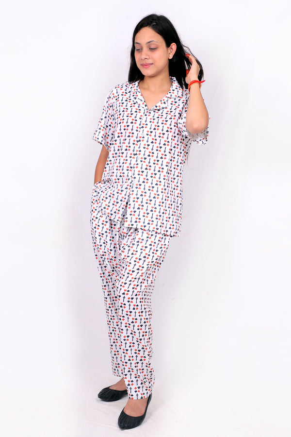 Elegant Women Co-ord Set – Stylish Matching Top & Bottom Outfit for Casual & Party Wear white