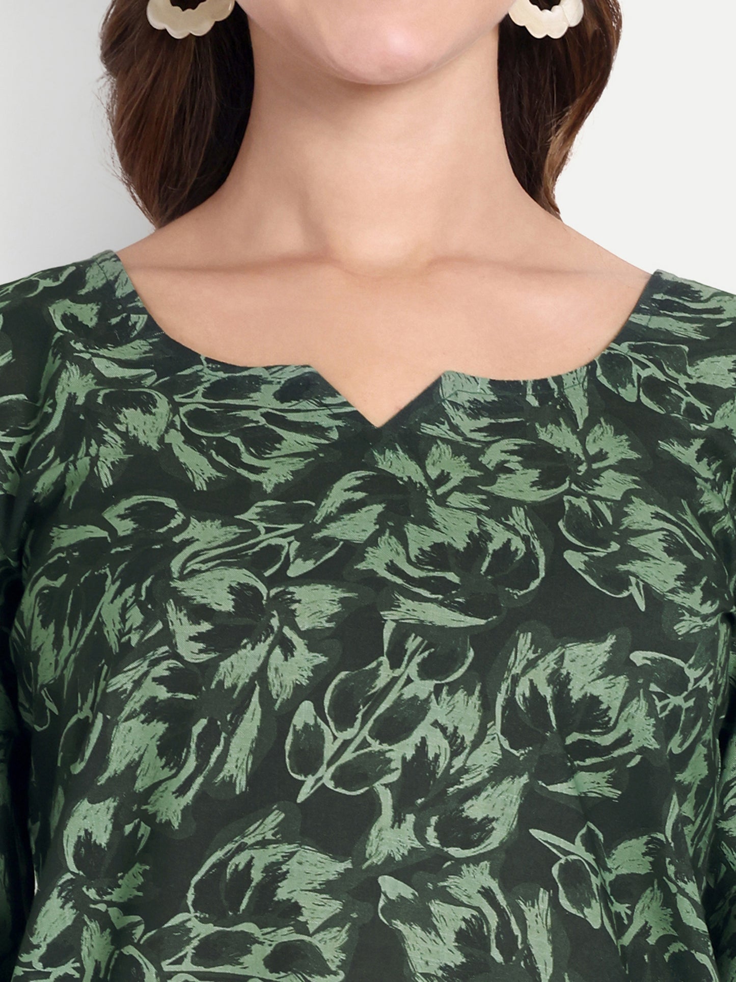 Elegant Women Co-ord Set – Stylish Matching Top & Bottom Outfit for Casual & Party Wear dark forest green