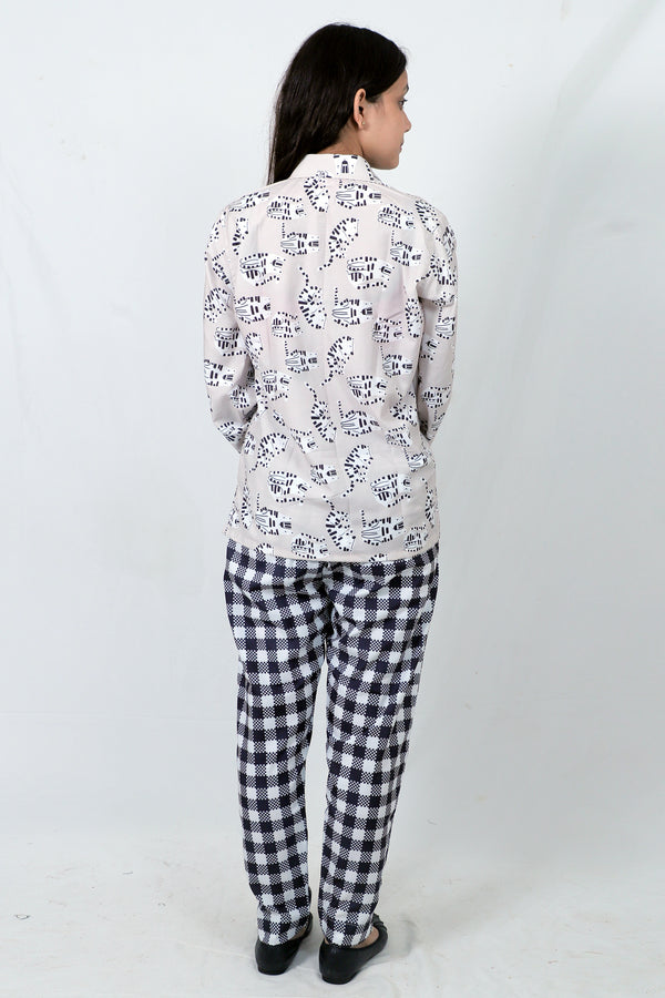 Elegant Women Co-ord Set – Stylish Matching Top & Bottom Outfit for Casual & Party Wear white printed