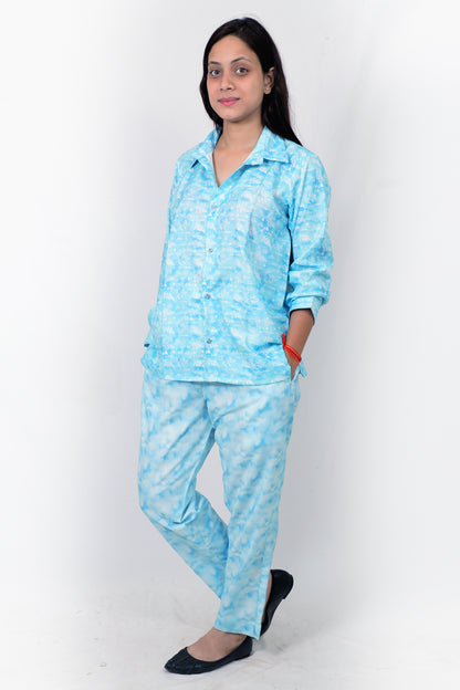 Elegant Women Co-ord Set – Stylish Matching Top & Bottom Outfit for Casual & Party Wear  blue