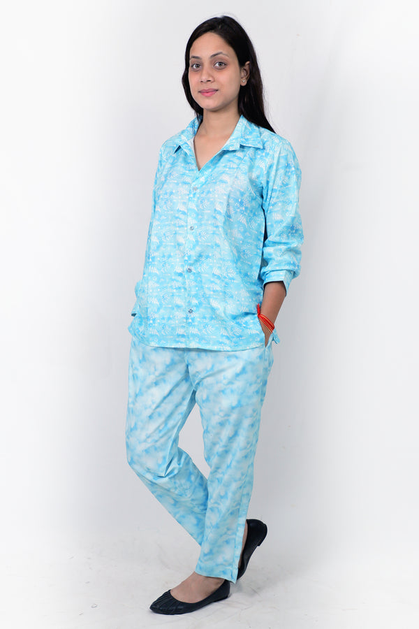 Elegant Women Co-ord Set – Stylish Matching Top & Bottom Outfit for Casual & Party Wear  blue