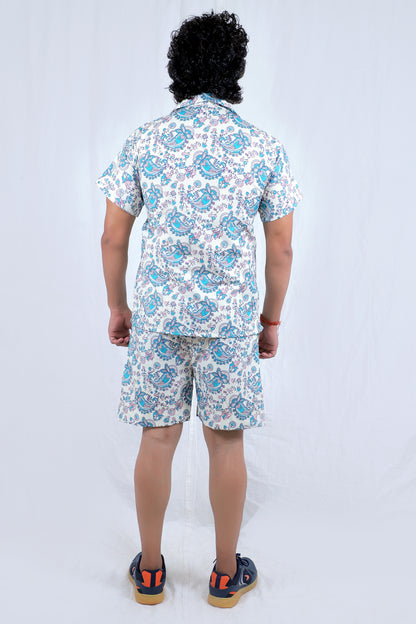 Men’s Co-Ord Set – Trendy T-Shirt & Bottom Wear Combo off white