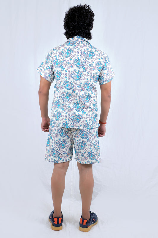 Men’s Co-Ord Set – Trendy T-Shirt & Bottom Wear Combo off white
