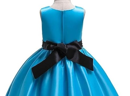 Midnight Blue Layered Princess Party Gown for Girls