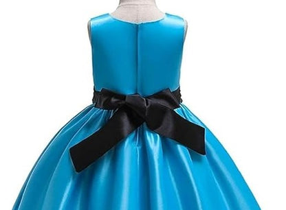 Midnight Blue Layered Princess Party Gown for Girls