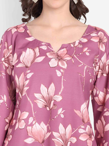 Elegant Women Co-ord Set – Stylish Matching Top & Bottom Outfit for Casual & Party Wear lavender