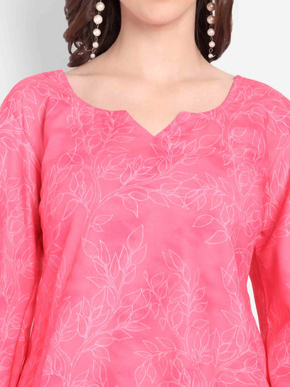 Elegant Women Co-ord Set – Stylish Matching Top & Bottom Outfit for Casual & Party Wear pink