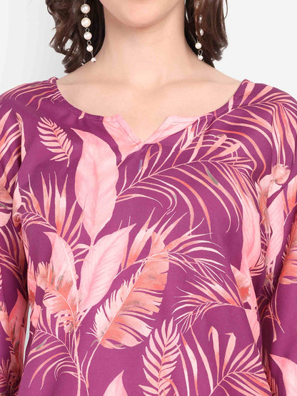 Elegant Women Co-ord Set – Stylish Matching Top & Bottom Outfit for Casual & Party Wear rose pink