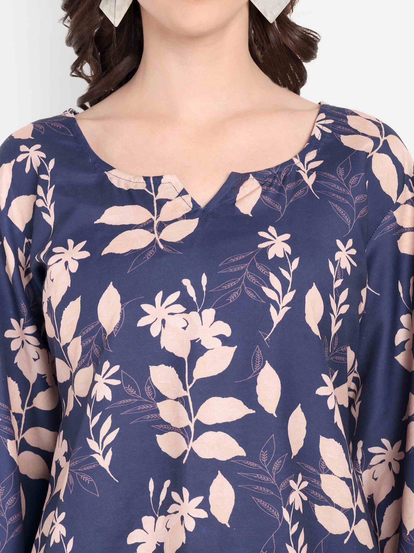 Elegant Women Co-ord Set – Stylish Matching Top & Bottom Outfit for Casual & Party Wear navy blue