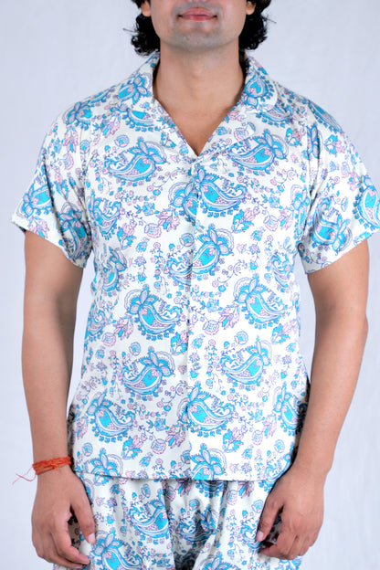 Men’s Co-Ord Set – Trendy T-Shirt & Bottom Wear Combo off white
