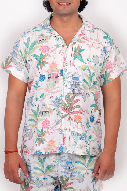 Men’s Co-Ord Set – Trendy T-Shirt & Bottom Wear Combo off white