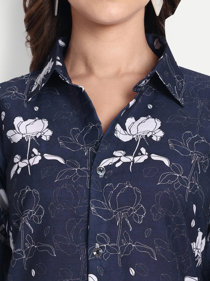 Women Ethnic Kurti – Long Kurti for Festive & Casual Wear navy blue