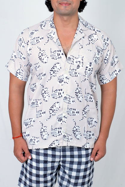 Men’s Co-Ord Set – Trendy T-Shirt & Bottom Wear Combo light grrey