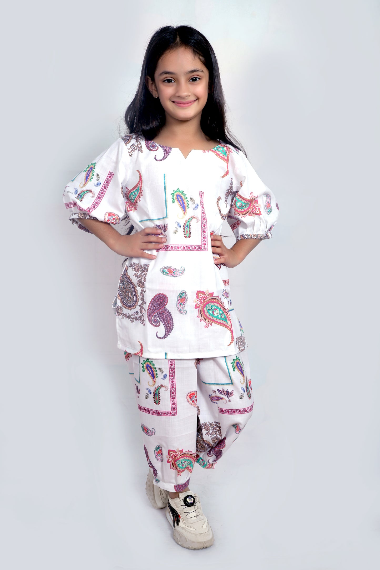 Kids Girls Cord Set – Comfortable & Stylish Matching Outfit white