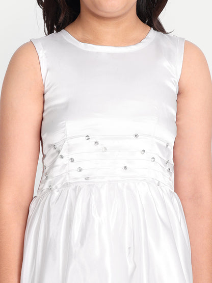 Girls White High-Low Princess Party Gown