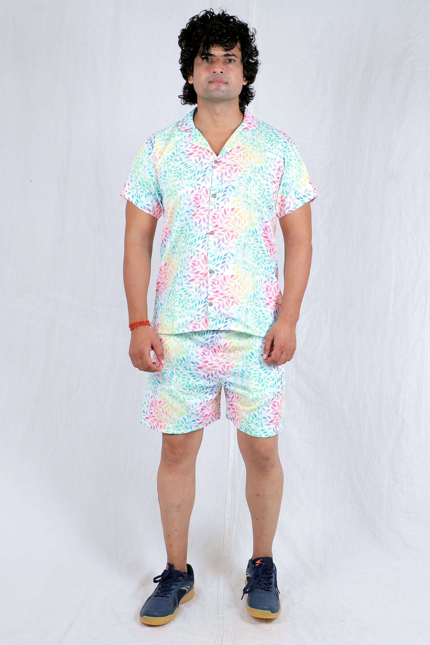 Men’s Co-Ord Set – Trendy T-Shirt & Bottom Wear Combo cyan