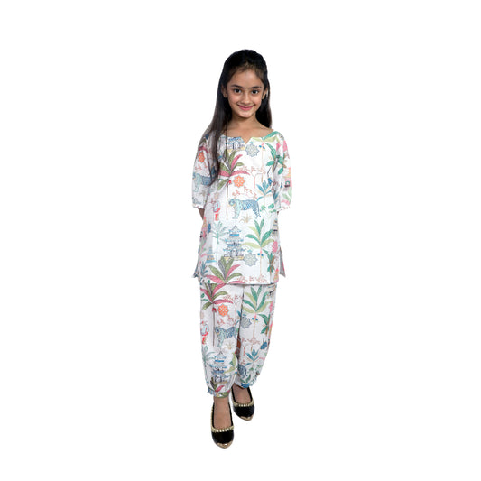 Kids Girls Cord Set – Comfortable & Stylish Matching Outfit white