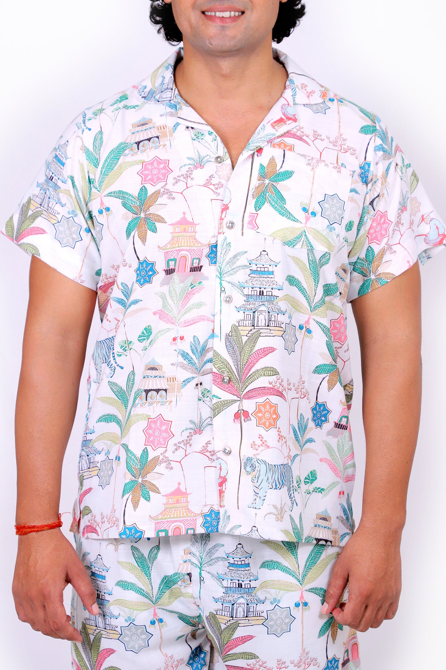 Men’s Co-Ord Set – Trendy T-Shirt & Bottom Wear Combo off white
