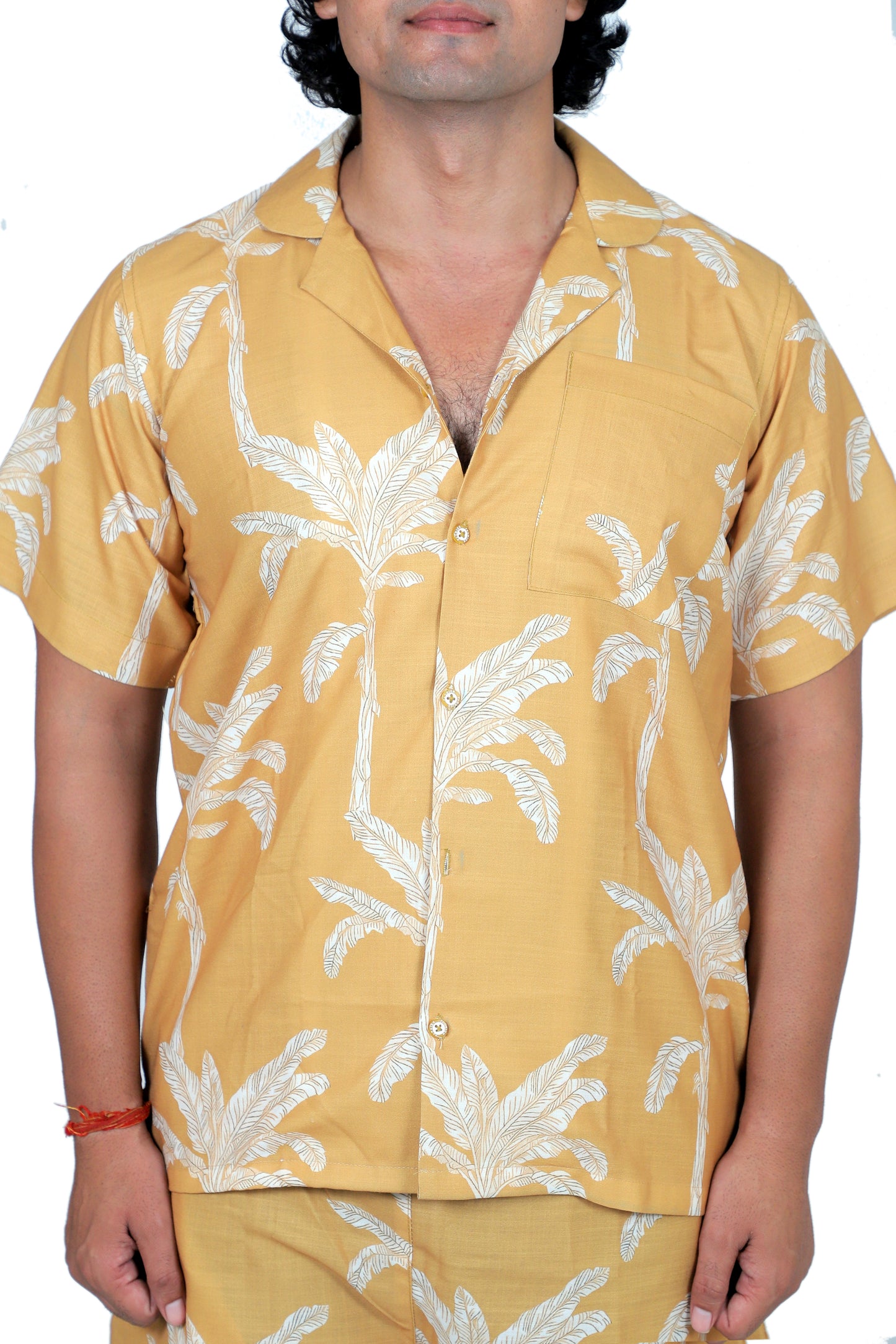 Men’s Co-Ord Set – Trendy T-Shirt & Bottom Wear Combo mustard yellow