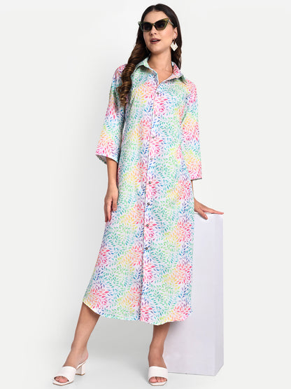 Women Ethnic Kurti – Long Kurti for Festive & Casual Wear white