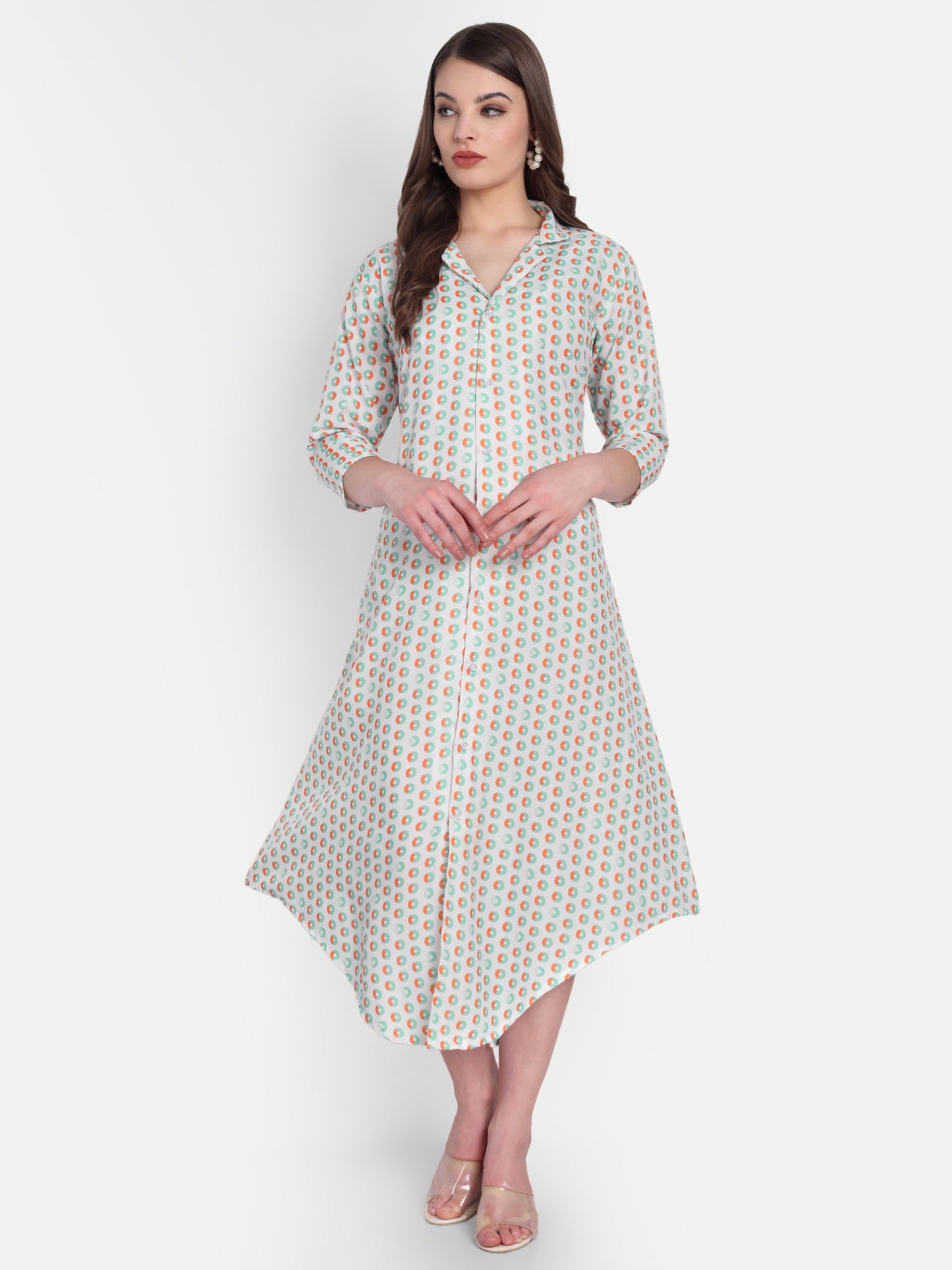 Women Ethnic Kurti – Long Kurti for Festive & Casual Wear white