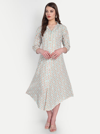 Women Ethnic Kurti – Long Kurti for Festive & Casual Wear white